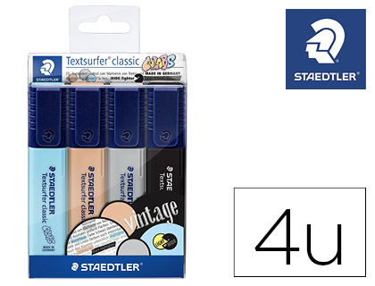 4 marcadores fluorescentes Staedtler Textsurfer 364 colores pastel surtidos